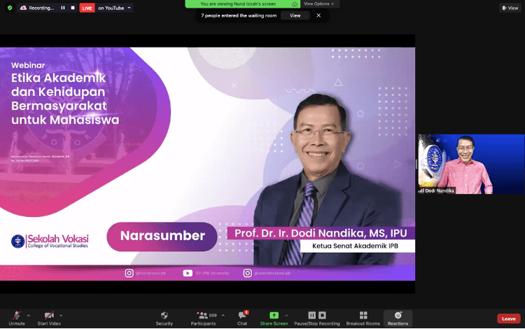 Hasilkan Lulusan Berkarakter, Sekolah Vokasi IPB University Bahas Etika Kehidupan Kampus