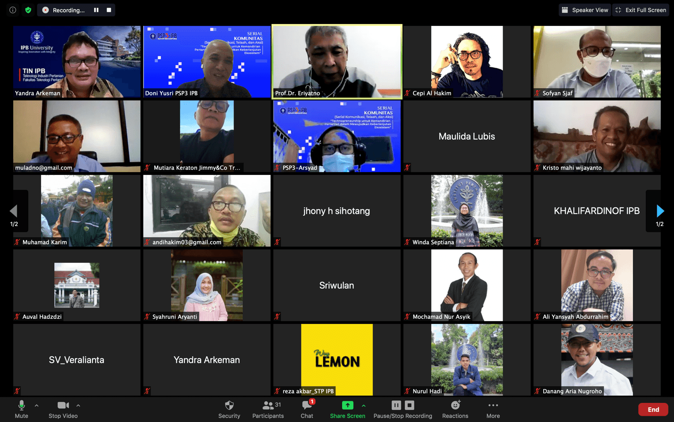 Serial Komunitas PSP3 IPB University Bicara Kemandirian Pertanian