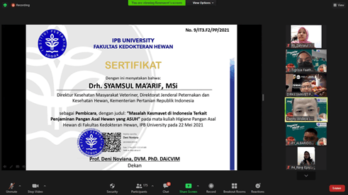 Mahasiswa Program Studi Higiene Pangan Asal Hewan FKH IPB University Ikuti Pelatihan Pengantar HACCP