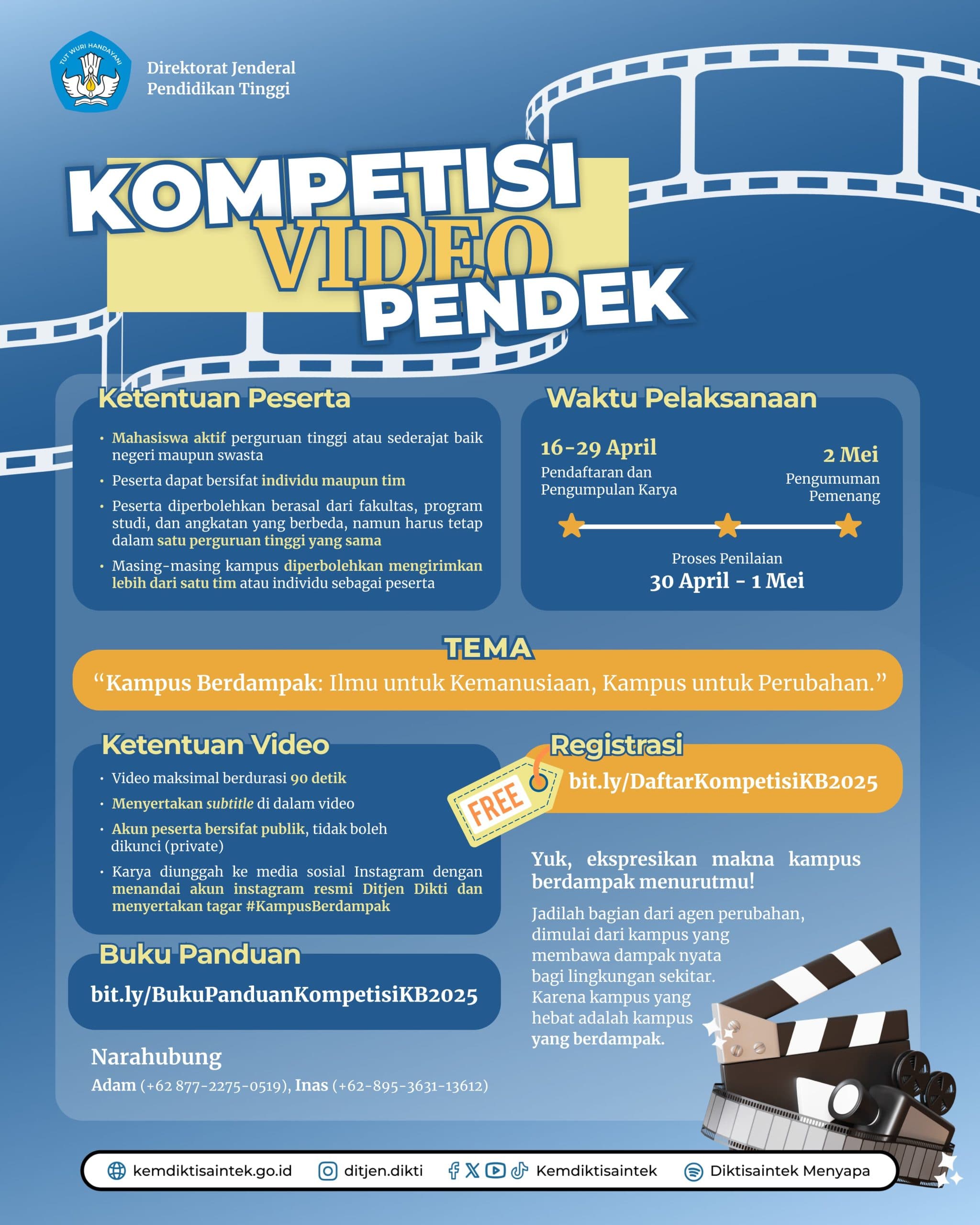 Direktorat Jenderal Pendidikan Tinggi Gelar Kompetisi Video Pendek Nasional dalam Rangka Hardiknas 2025