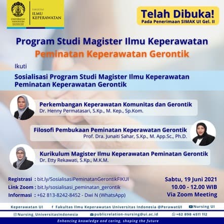 FIK UI BUKA PEMINATAN GERONTIK PADA PROGRAM STUDI MAGISTER ILMU KEPERAWATAN